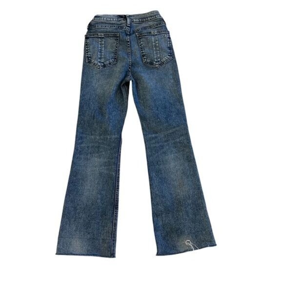 Rag & Bone Denim Jeans Nina High Rise Ankle Flare Pearl 24 Medium Wash Raw Hem - Picture 6 of 14